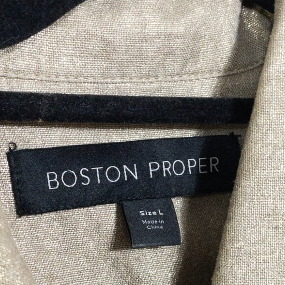 Boston Proper Gold Glitter Metallic Zip Jacket Studded Cargo Long Jacket  SZ L - Picture 7 of 8